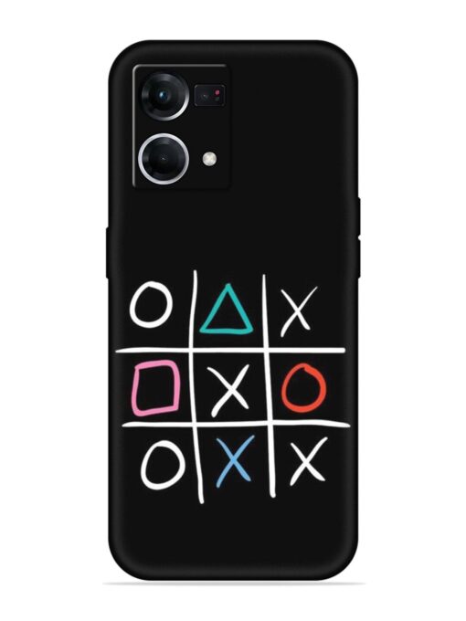 Super Neon Tic-Tac-Toe Embossed Soft Silicone Case for Oppo F21 Pro (4G)