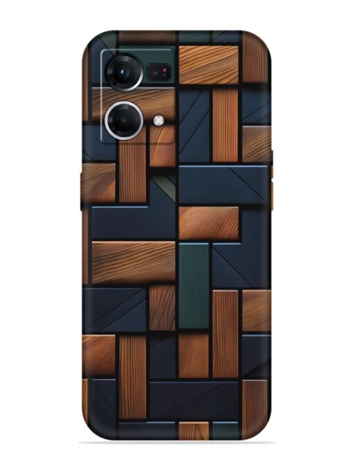 Wooden Background Cubes Embossed Soft Silicone Case for Oppo F21 Pro (4G) Zapvi