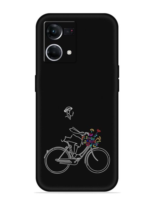 Minimalist Cycle Art Embossed Soft Silicone Case for Oppo F21 Pro (4G)