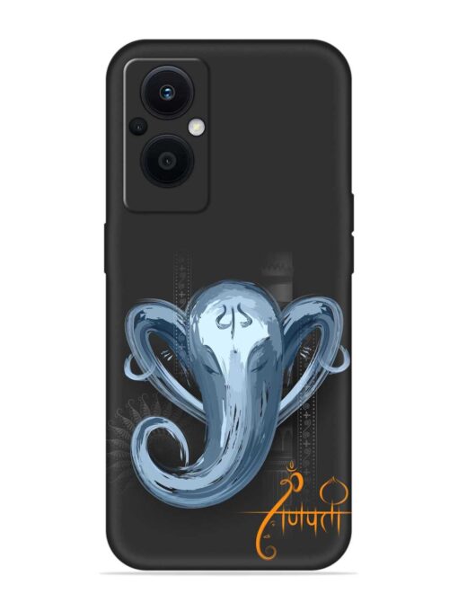 Illustration Lord Ganpati Embossed Soft Silicone Case for Oppo F21 Pro (5G)