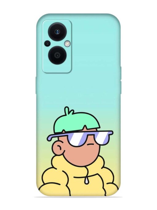 Doodles Cool Character Embossed Soft Silicone Case for Oppo F21 Pro (5G)