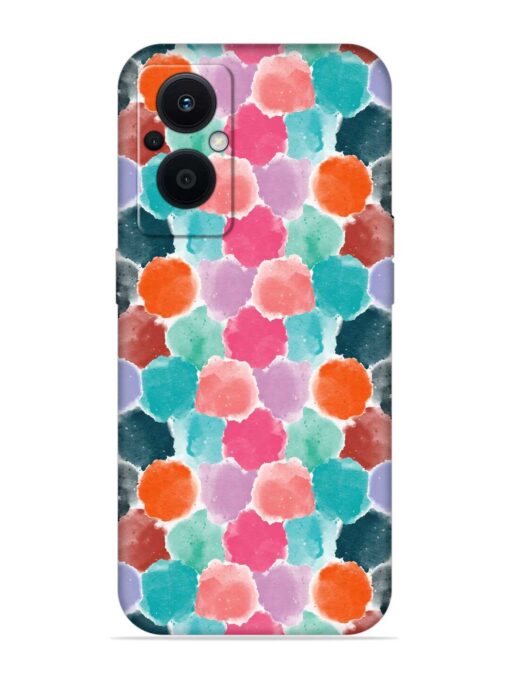 Colorful Seamless Pattern Embossed Soft Silicone Case for Oppo F21 Pro (5G)