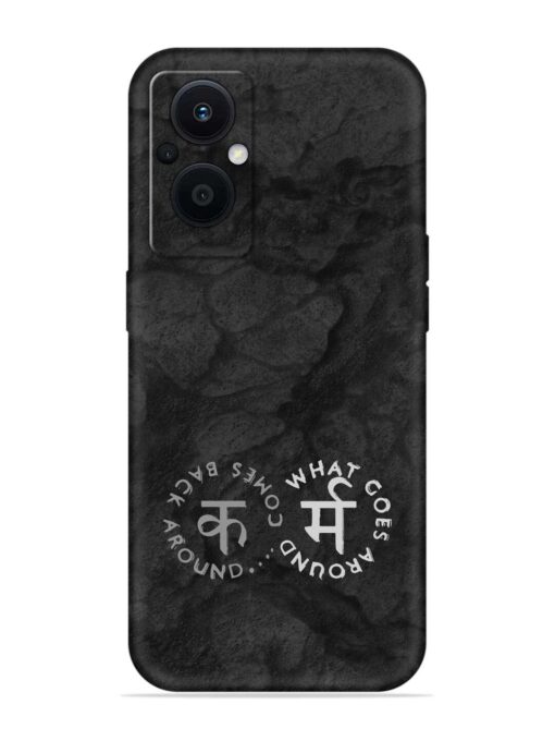 Karma Hindi Word Embossed Soft Silicone Case for Oppo F21 Pro (5G)