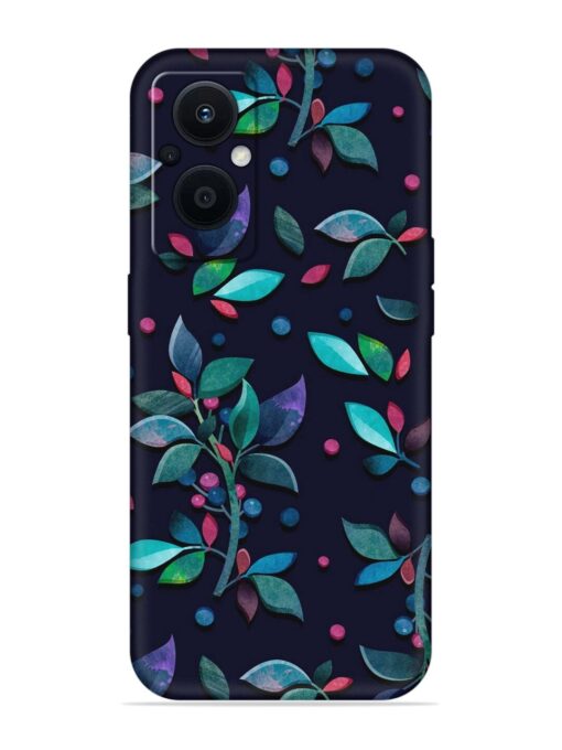 Decorative Watercolor Flower Embossed Soft Silicone Case for Oppo F21 Pro (5G)