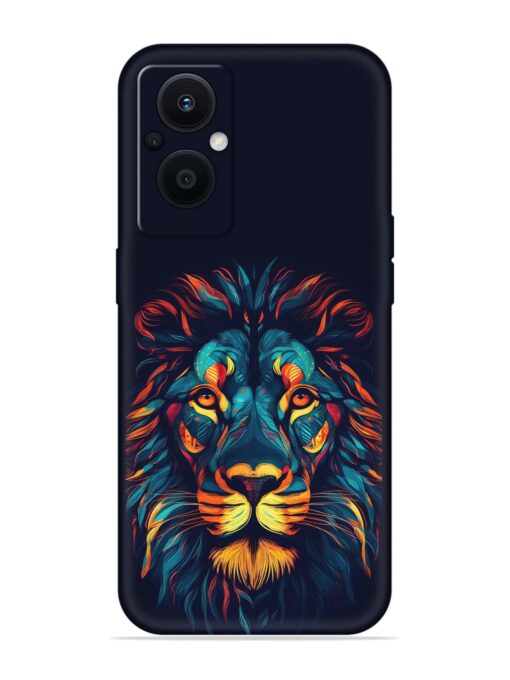 Colorful Lion Embossed Soft Silicone Case for Oppo F21 Pro (5G) Zapvi