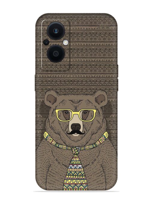 Grizzly Bear Embossed Soft Silicone Case for Oppo F21 Pro (5G)