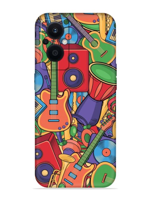 Colorful Music Art Embossed Soft Silicone Case for Oppo F21 Pro (5G)