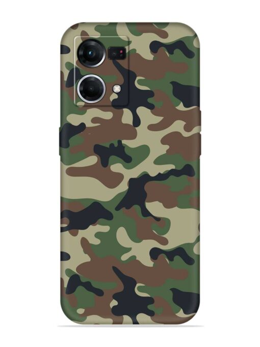 Army Military Camouflage Dark Green Embossed Soft Silicone Case for Oppo F21S Pro (4G)