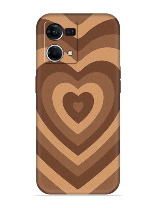 Brown Heart Embossed Soft Silicone Case for Oppo F21S Pro (4G)