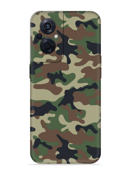 Army Military Camouflage Dark Green Embossed Soft Silicone Case for Oppo F21S Pro (5G) Zapvi