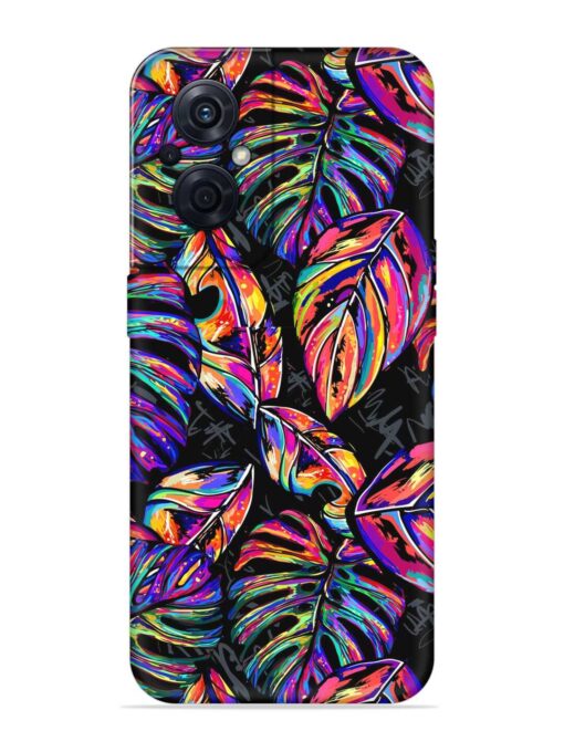 Tropical Seamless Vector Embossed Soft Silicone Case for Oppo F21S Pro (5G)