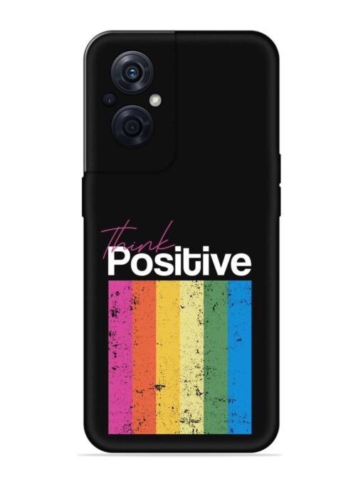 Think Positive Typography Embossed Soft Silicone Case for Oppo F21S Pro (5G) Zapvi