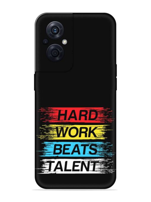 Hard Work Beats Embossed Soft Silicone Case for Oppo F21S Pro (5G) Zapvi