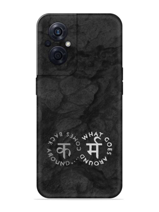 Karma Hindi Word Embossed Soft Silicone Case for Oppo F21S Pro (5G) Zapvi