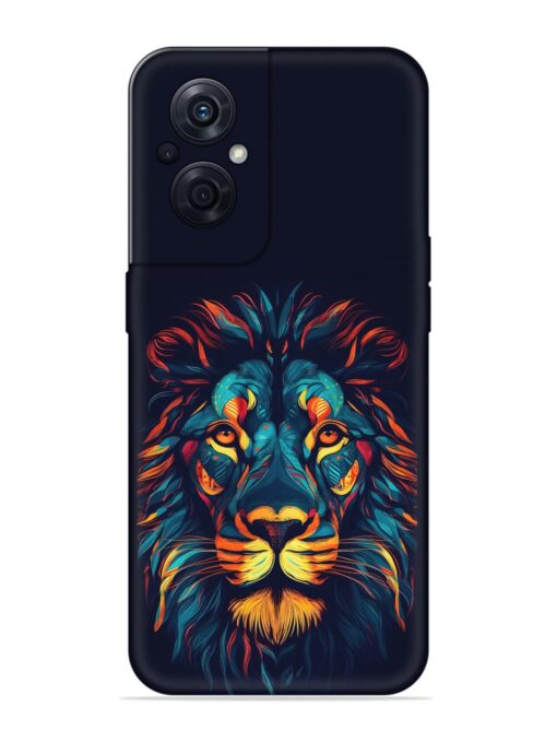 Colorful Lion Embossed Soft Silicone Case for Oppo F21S Pro (5G) Zapvi