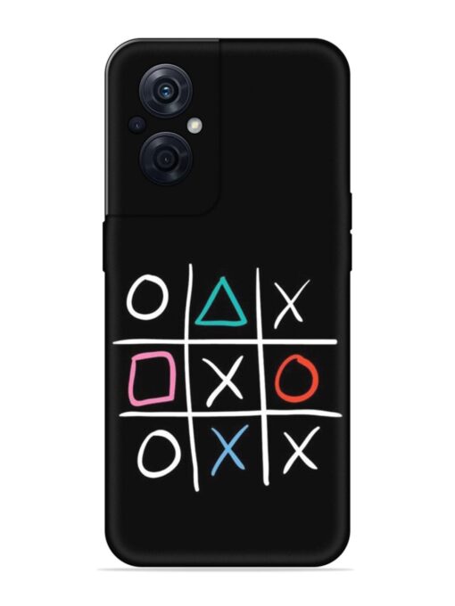 Super Neon Tic-Tac-Toe Embossed Soft Silicone Case for Oppo F21S Pro (5G)