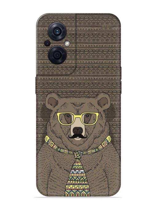 Grizzly Bear Embossed Soft Silicone Case for Oppo F21S Pro (5G) Zapvi