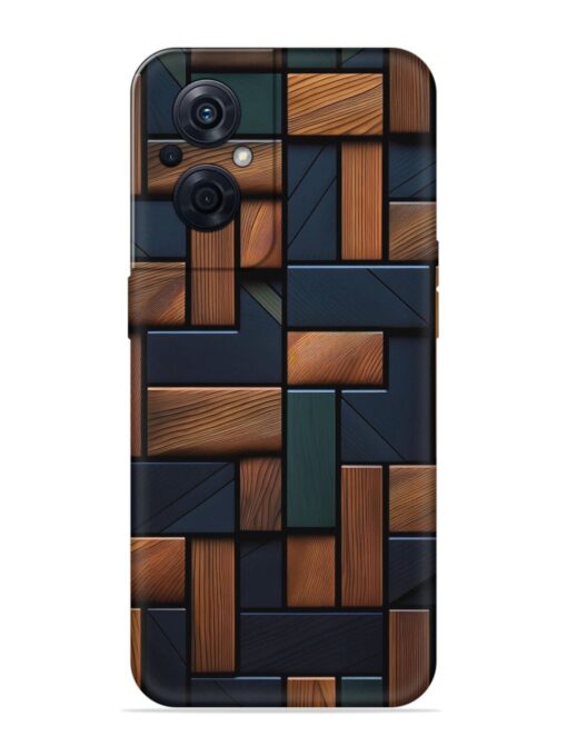 Wooden Background Cubes Embossed Soft Silicone Case for Oppo F21S Pro (5G) Zapvi