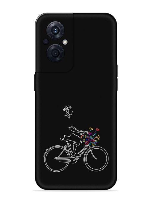 Minimalist Cycle Art Embossed Soft Silicone Case for Oppo F21S Pro (5G)