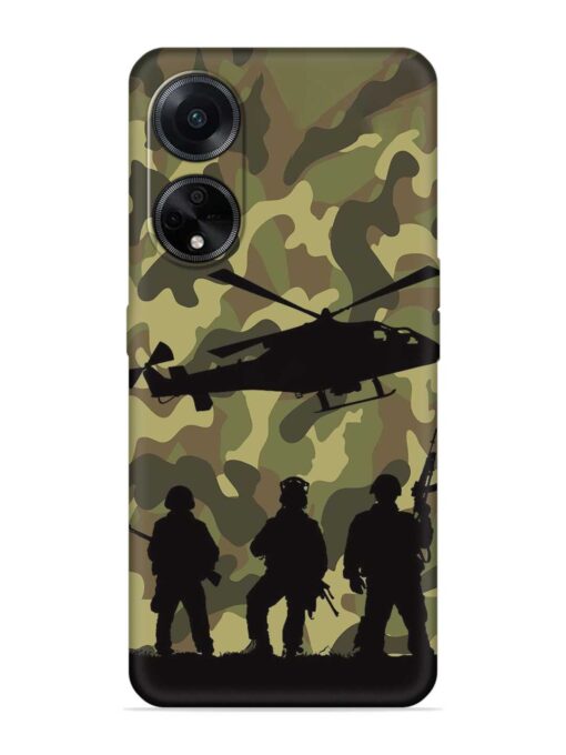 Army Heros Embossed Soft Silicone Case for Oppo F23 (5G)