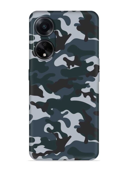 Dark Blue Army Military Art Embossed Soft Silicone Case for Oppo F23 (5G) Zapvi