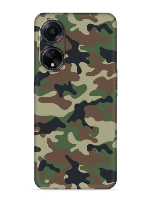 Army Military Camouflage Dark Green Embossed Soft Silicone Case for Oppo F23 (5G)