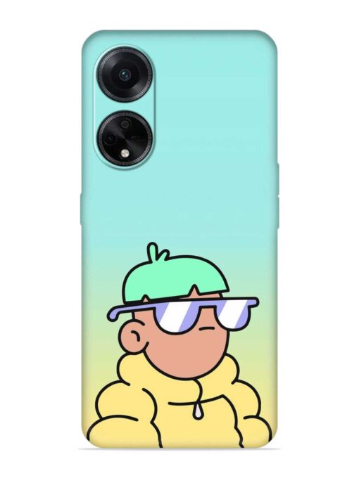 Doodles Cool Character Embossed Soft Silicone Case for Oppo F23 (5G)