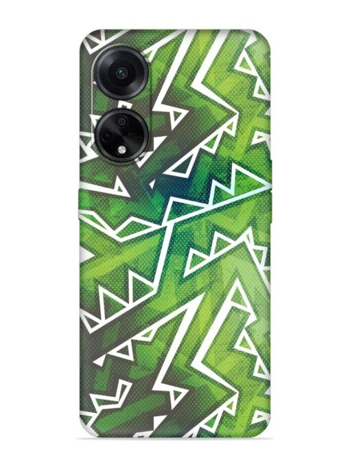 Green Graffiti Seamless Embossed Soft Silicone Case for Oppo F23 (5G) Zapvi