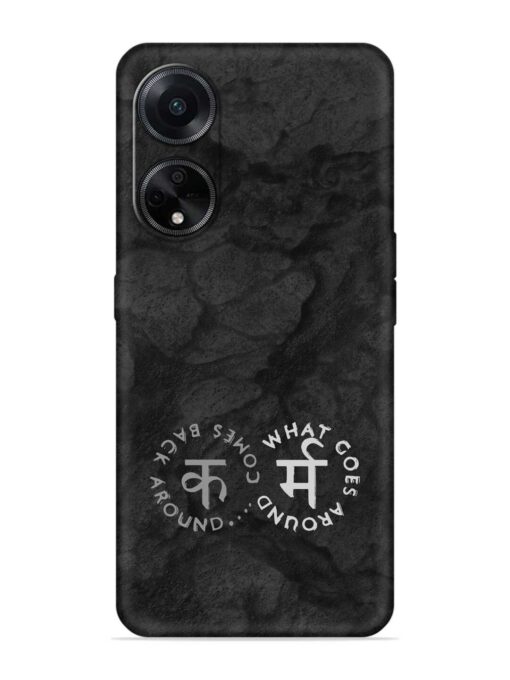 Karma Hindi Word Embossed Soft Silicone Case for Oppo F23 (5G) Zapvi