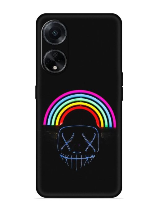 Mask Rainbow Embossed Soft Silicone Case for Oppo F23 (5G) Zapvi