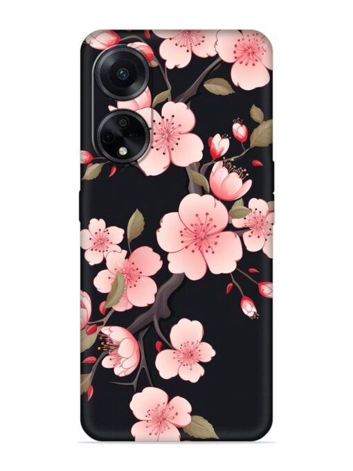 Cherry Blossom Embossed Soft Silicone Case for Oppo F23 (5G) Zapvi