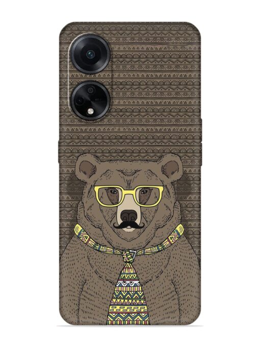 Grizzly Bear Embossed Soft Silicone Case for Oppo F23 (5G)