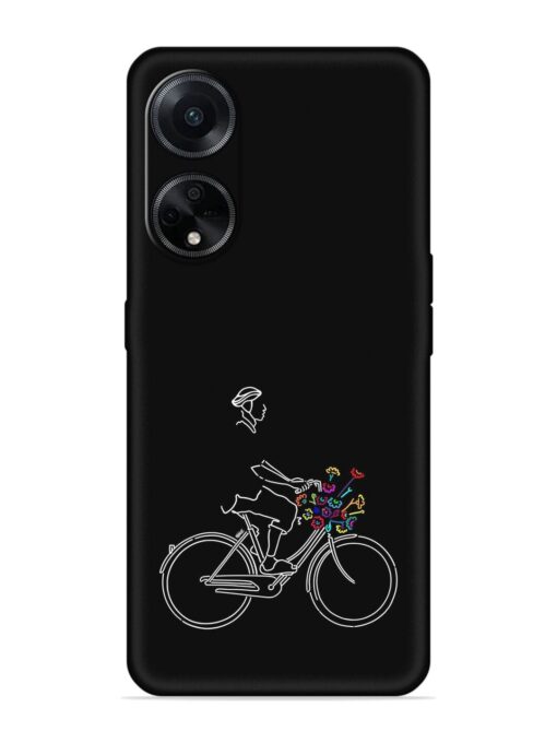 Minimalist Cycle Art Embossed Soft Silicone Case for Oppo F23 (5G) Zapvi