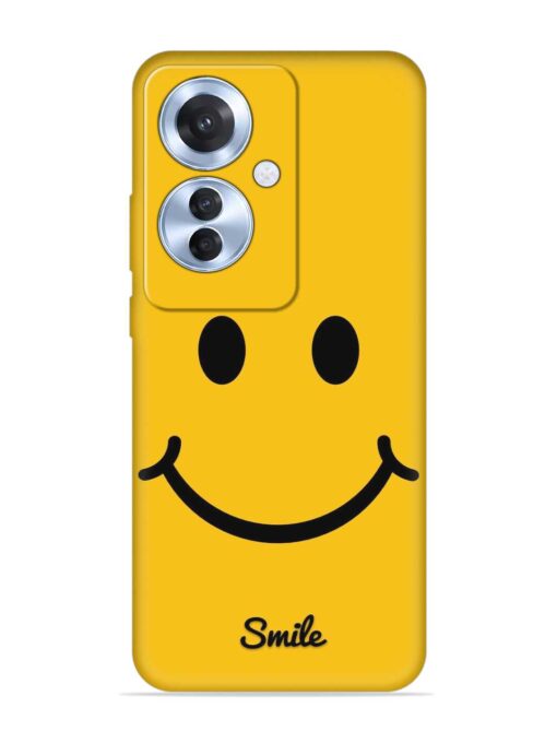 Yellow Smiley Embossed Soft Silicone Case for Oppo F25 Pro (5G) Zapvi