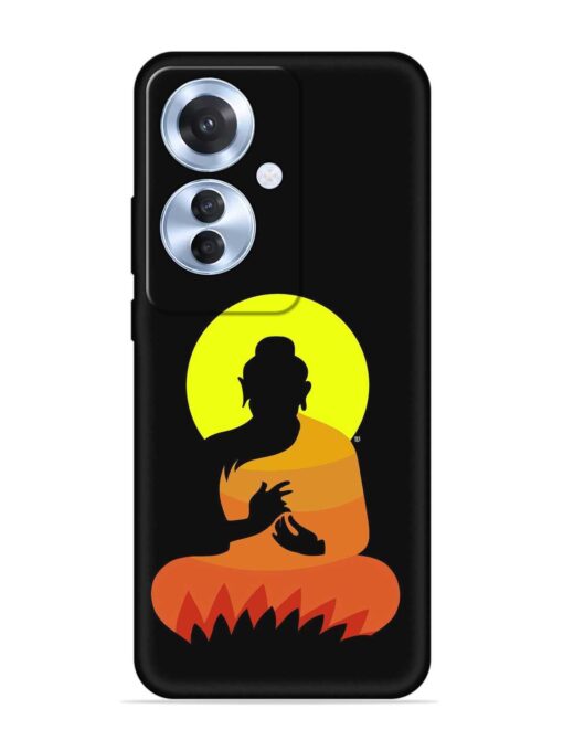 Buddha Art Black Embossed Soft Silicone Case for Oppo F25 Pro (5G) Zapvi