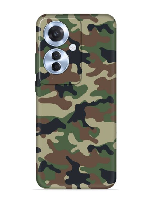 Army Military Camouflage Dark Green Embossed Soft Silicone Case for Oppo F25 Pro (5G) Zapvi