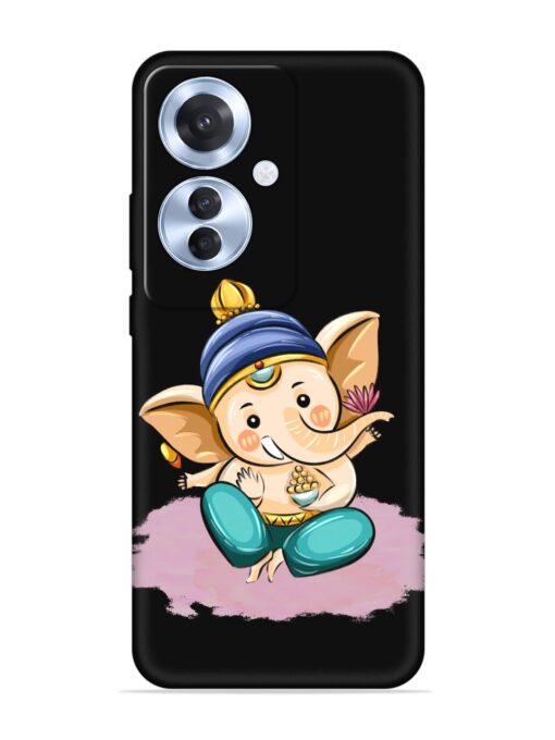 Bal Ganesh Vector Art Embossed Soft Silicone Case for Oppo F25 Pro (5G) Zapvi