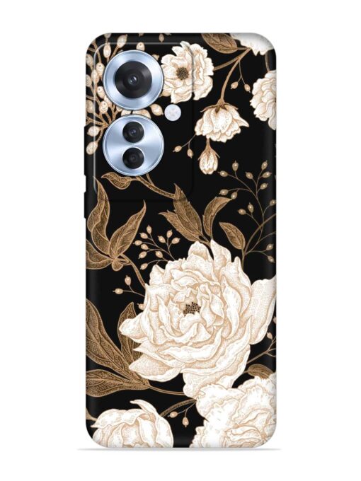 Peonies Roses Floral Embossed Soft Silicone Case for Oppo F25 Pro (5G) Zapvi