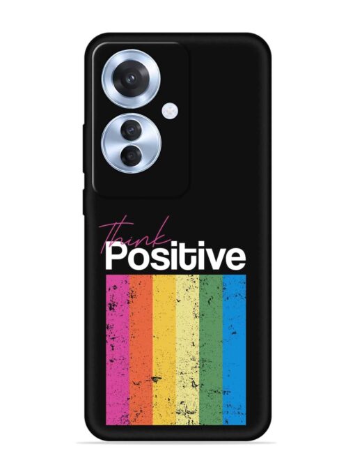 Think Positive Typography Embossed Soft Silicone Case for Oppo F25 Pro (5G)