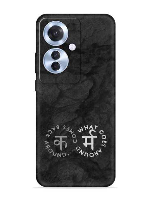 Karma Hindi Word Embossed Soft Silicone Case for Oppo F25 Pro (5G) Zapvi