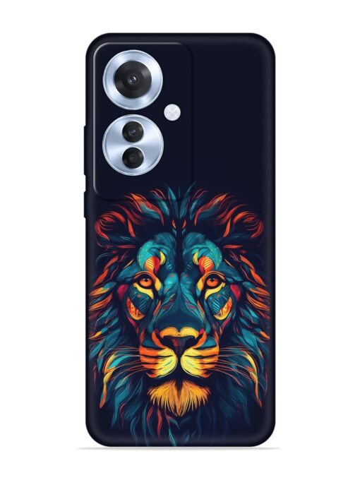 Colorful Lion Embossed Soft Silicone Case for Oppo F25 Pro (5G)