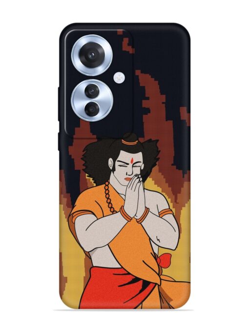 Shree Ram Vector Embossed Soft Silicone Case for Oppo F25 Pro (5G)