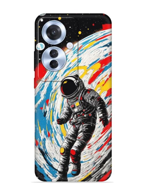 Astronaut Art Embossed Soft Silicone Case for Oppo F25 Pro (5G)