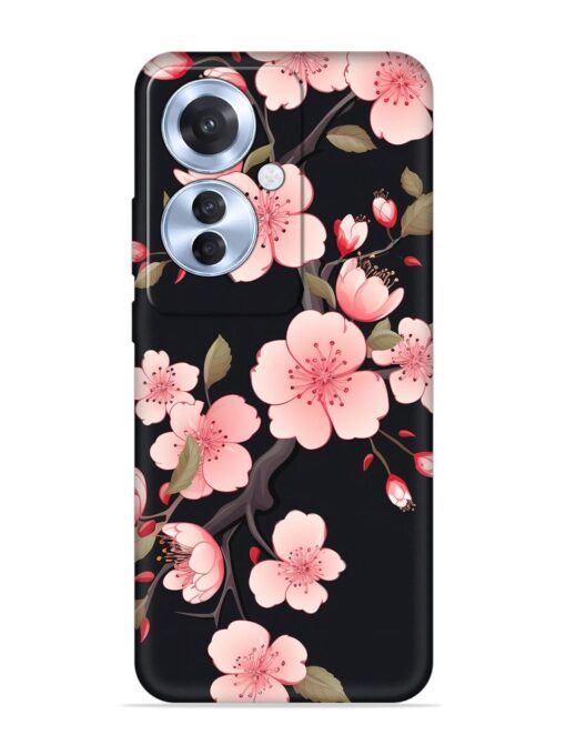 Cherry Blossom Embossed Soft Silicone Case for Oppo F25 Pro (5G)