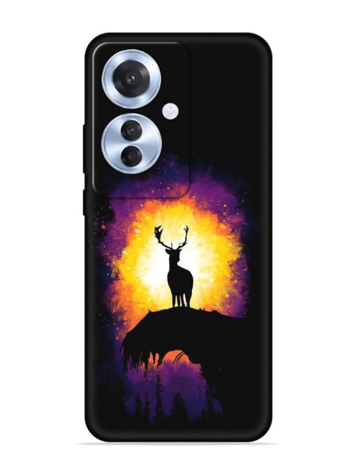 Elk Animal Art Embossed Soft Silicone Case for Oppo F25 Pro (5G) Zapvi