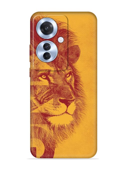 Gold Lion Crown Art Embossed Soft Silicone Case for Oppo F25 Pro (5G)