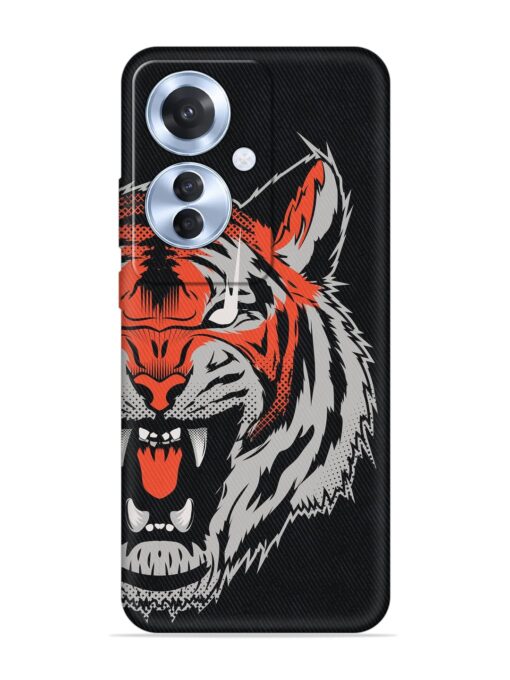 Tiger Aggression Embossed Soft Silicone Case for Oppo F25 Pro (5G) Zapvi