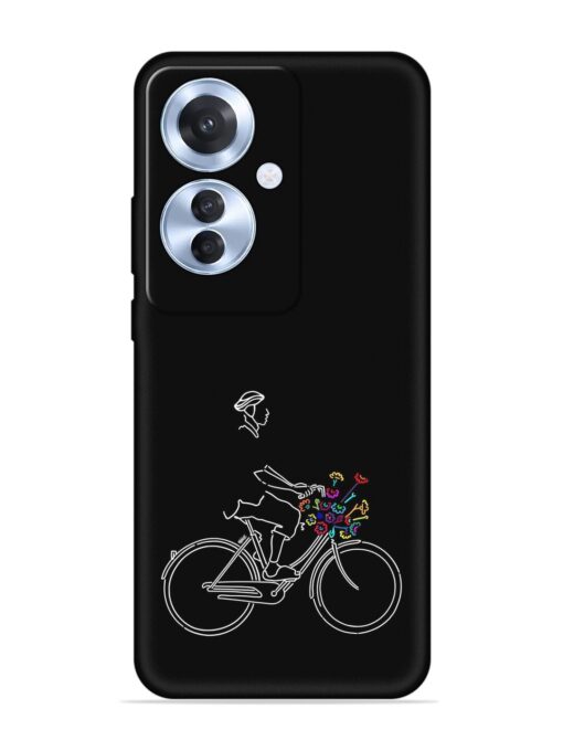 Minimalist Cycle Art Embossed Soft Silicone Case for Oppo F25 Pro (5G) Zapvi