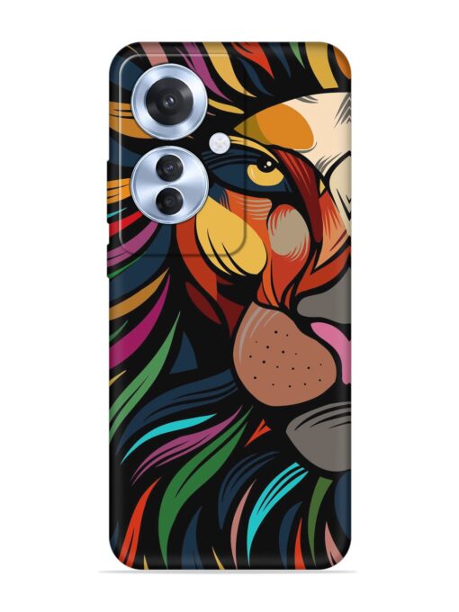 Trippy Lion Art Embossed Soft Silicone Case for Oppo F25 Pro (5G) Zapvi