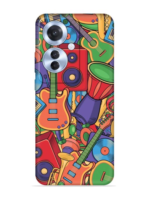 Colorful Music Art Embossed Soft Silicone Case for Oppo F25 Pro (5G)